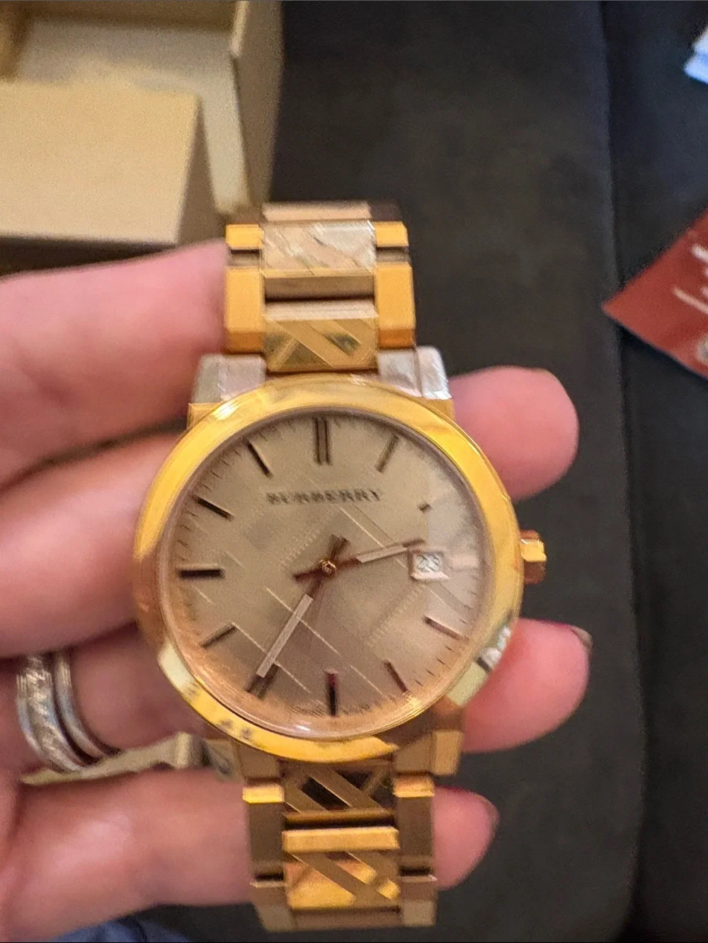 Burberry Womens Gold and Rose Gold Stainless Steel Bracelet Watch